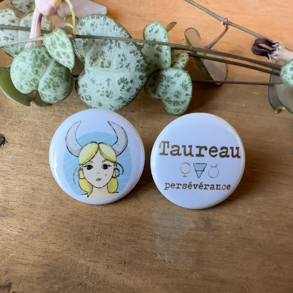 Boucles d'oreilles gamine signe zodiaque du Taureau, astrologie