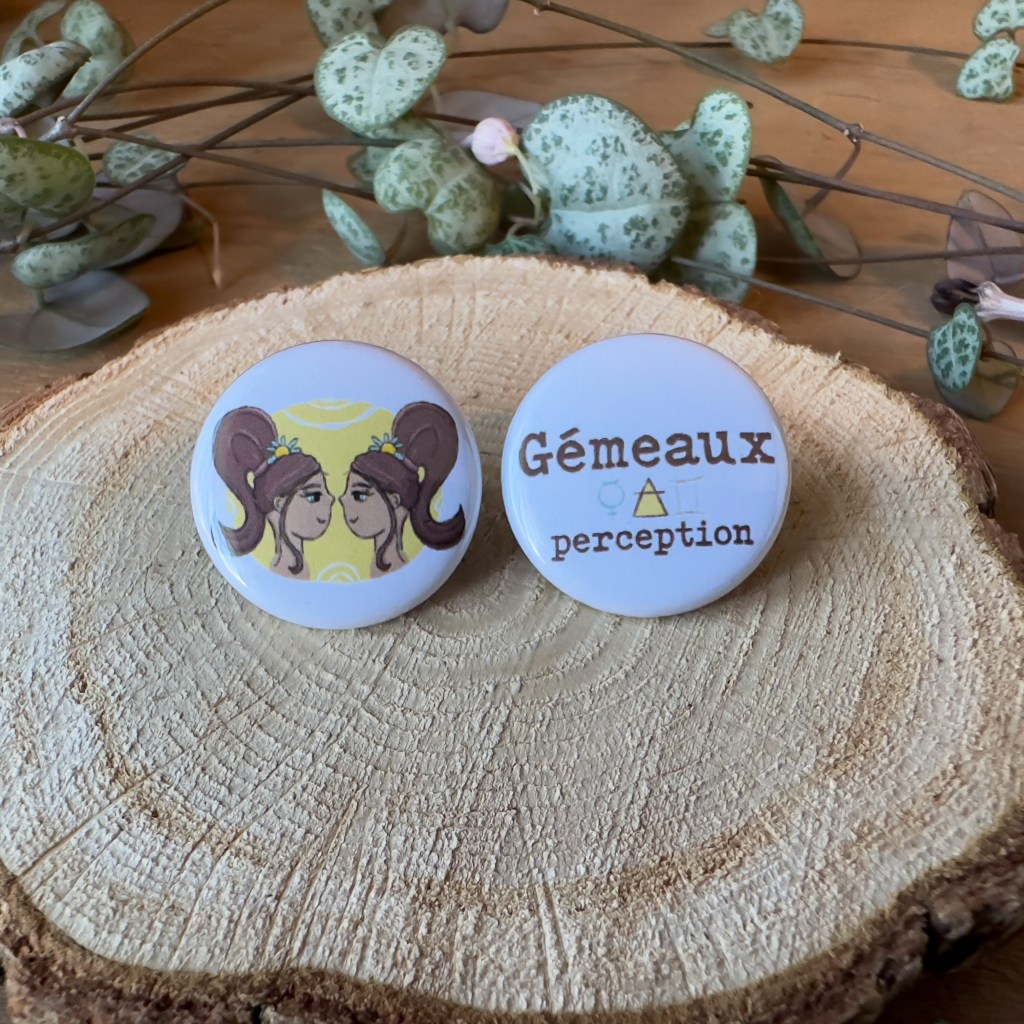 Boucles d'oreilles gamine signe zodiaque du Gémeaux, astrologie